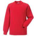 Bright Red - Front - Jerzees Schoolgear Childrens Raglan Sleeve Sweatshirt