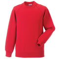 Bright Red - Front - Jerzees Schoolgear Childrens Raglan Sleeve Sweatshirt