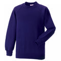 Purple - Front - Jerzees Schoolgear Childrens Raglan Sleeve Sweatshirt