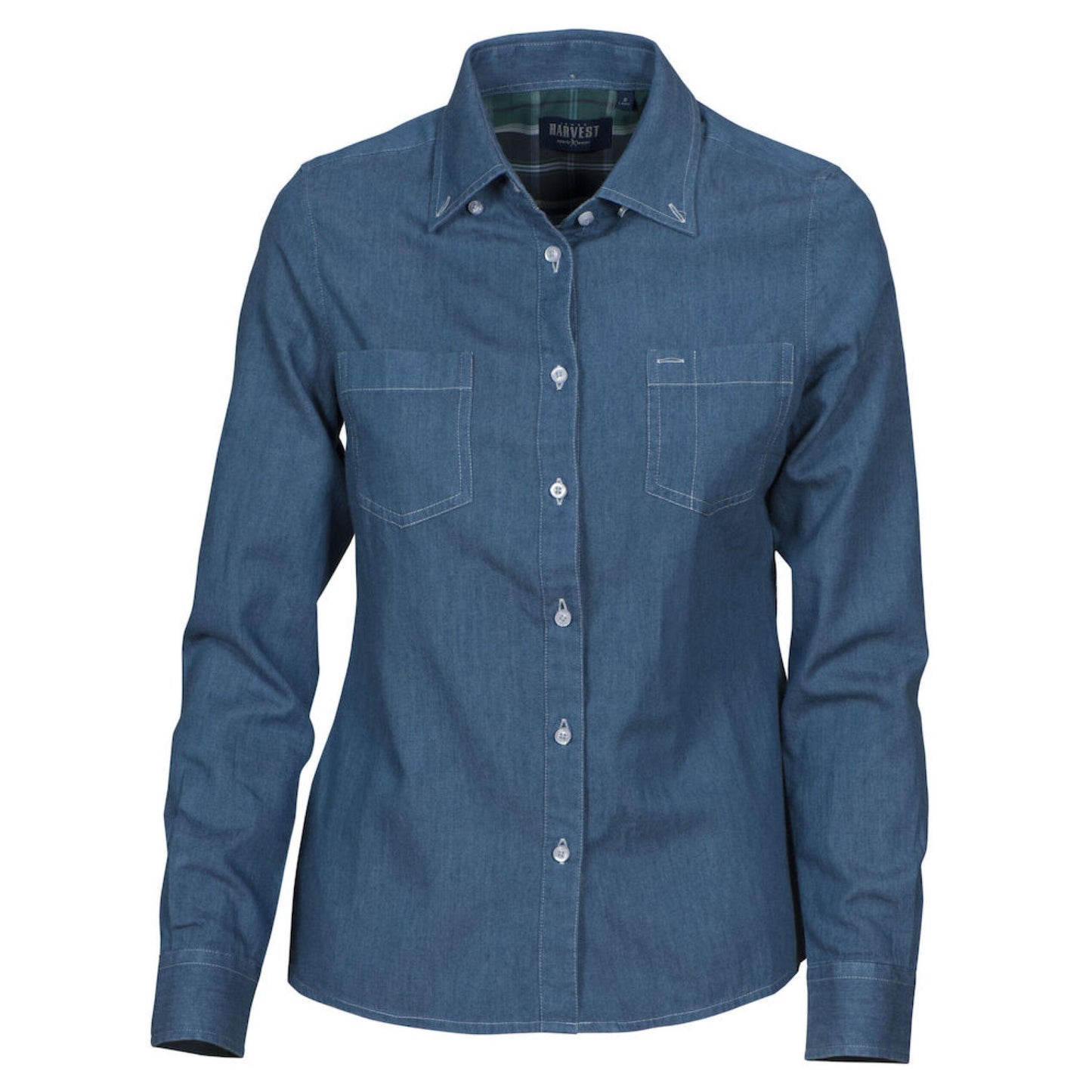 Blue Denim - Lifestyle - James Harvest Womens-Ladies Jupiter Denim Look Shirt