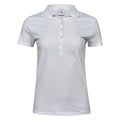 White - Front - Tee Jays Womens-Ladies Luxury Stretch Polo Shirt