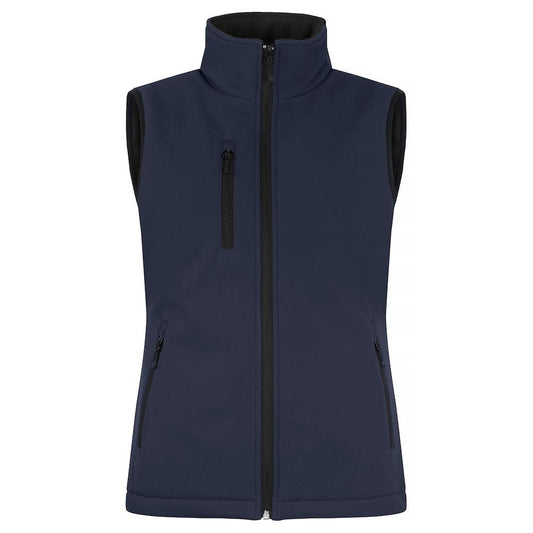 Dark Navy - Front - Clique Womens-Ladies Softshell Panels Gilet