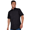 Black - Side - Kustom Kit Mens Workforce Short Sleeve Shirt - Mens Workwear Shirt