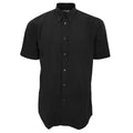 Black - Front - Kustom Kit Mens Workforce Short Sleeve Shirt - Mens Workwear Shirt