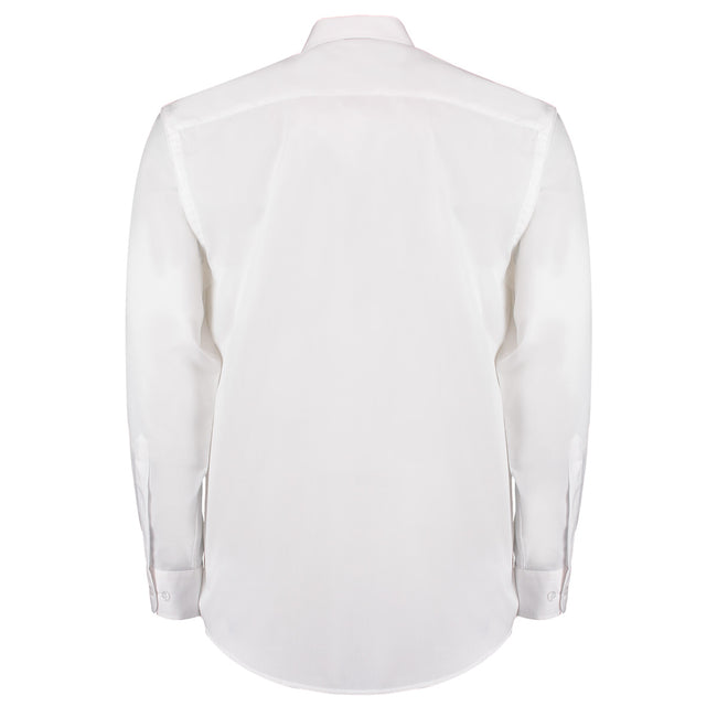 White - Side - Kustom Kit Mens Long Sleeve Business Shirt