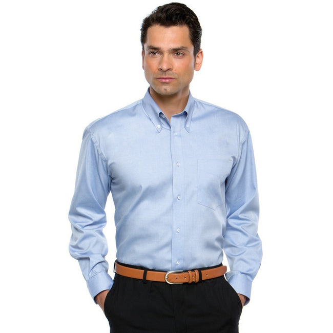 Light Blue - Side - Kustom Kit Mens Long Sleeve Corporate Oxford Shirt