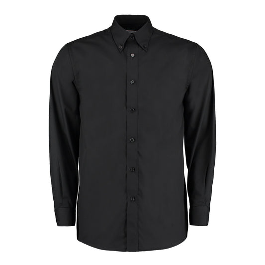 Black - Front - Kustom Kit Mens Workforce Long Sleeve Shirt
