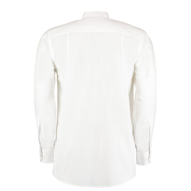 White - Back - Kustom Kit Mens Workforce Long Sleeve Shirt