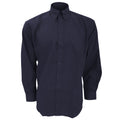 French Navy - Front - Kustom Kit Mens Workwear Oxford Long Sleeve Shirt