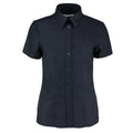 French Navy - Front - Kustom Kit Ladies Workwear Oxford Short Sleeve Shirt