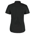 Black - Back - Kustom Kit Ladies Workwear Oxford Short Sleeve Shirt