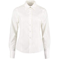 White - Front - Kustom Kit Ladies Workwear Oxford Long Sleeve Shirt