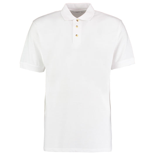White - Front - Kustom Kit Workwear Mens Short Sleeve Polo Shirt