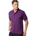 Purple - Back - Kustom Kit Mens Klassic Superwash Short Sleeve Polo Shirt