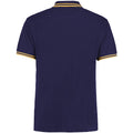Navy-Sun Yellow - Back - Kustom Kit Mens Tipped Piqué Short Sleeve Polo Shirt