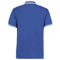 Royal-White - Back - Kustom Kit Mens Tipped Piqué Short Sleeve Polo Shirt