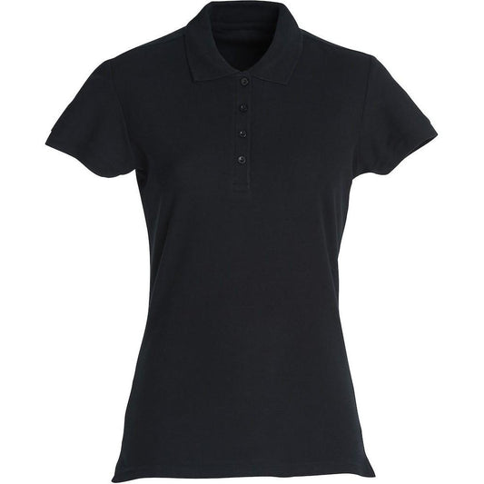 Black - Front - Clique Womens-Ladies Plain Polo Shirt