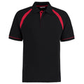 Black-Bright Red - Front - Kustom Kit Oak Hill Mens Short Sleeve Polo Shirt