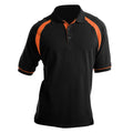 Black-Orange - Front - Kustom Kit Oak Hill Mens Short Sleeve Polo Shirt