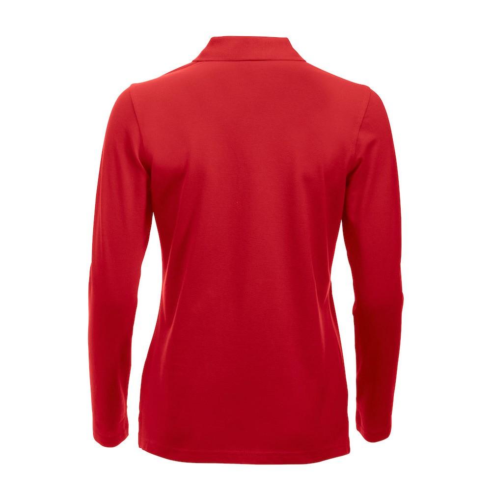 Red - Lifestyle - Clique Womens-Ladies Classic Marion Long-Sleeved Polo Shirt
