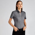 Charcoal - Back - Kustom Kit Ladies Corporate Oxford Short Sleeve Shirt