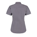 Charcoal - Side - Kustom Kit Ladies Corporate Oxford Short Sleeve Shirt