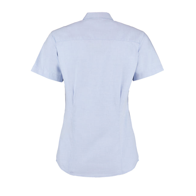 Light Blue - Back - Kustom Kit Ladies Corporate Oxford Short Sleeve Shirt