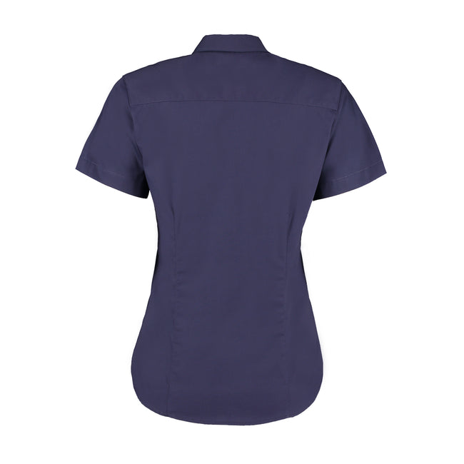 Midnight Navy - Back - Kustom Kit Ladies Corporate Oxford Short Sleeve Shirt