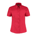 Red - Front - Kustom Kit Ladies Corporate Oxford Short Sleeve Shirt