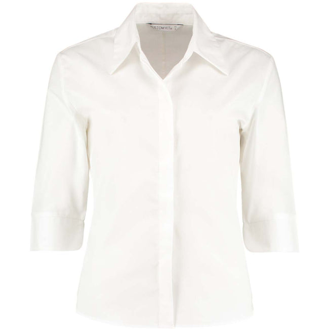 Black - Pack Shot - Kustom Kit Ladies Continental 3-4 Length Sleeve Blouse