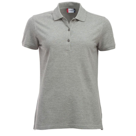 Grey Melange - Front - Clique Womens-Ladies Classic Marion Melange Polo Shirt