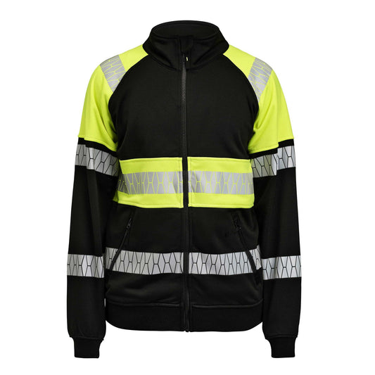 Black-Yellow - Front - Jobman Mens Hi-Vis Full Zip Jacket