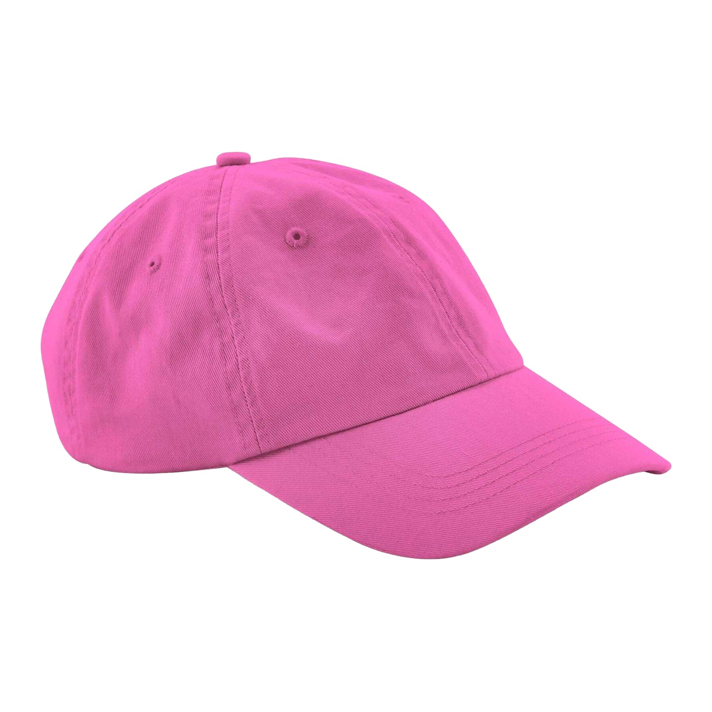 True Pink - Side - Beechfield Childrens-Kids 6 Panel Low Profile Baseball Cap