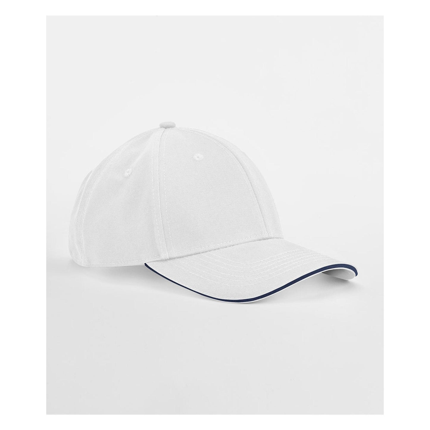 White-French Navy - Back - Beechfield EarthAware 6 Panel Organic Cotton Baseball Cap