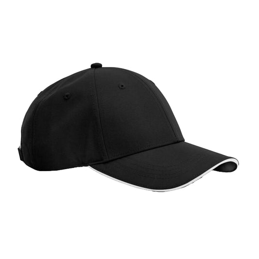 Black-White - Front - Beechfield Team Sports-Tech Baseball Cap