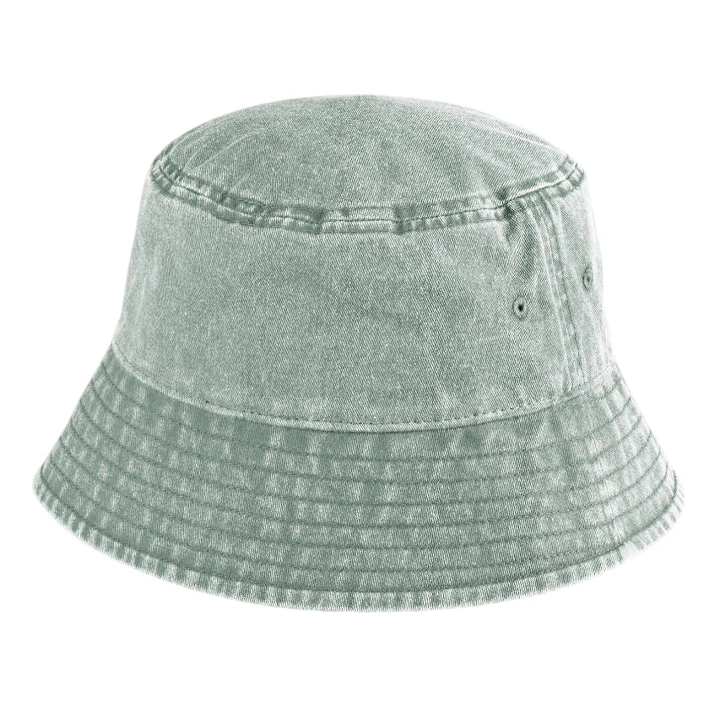 Vintage Sage Green - Back - Beechfield Childrens-Kids Vintage Bucket Hat