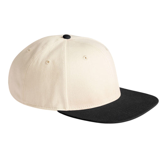 Natural-Black - Front - Beechfield Unisex Adult Contrast 6 Panel Baseball Cap