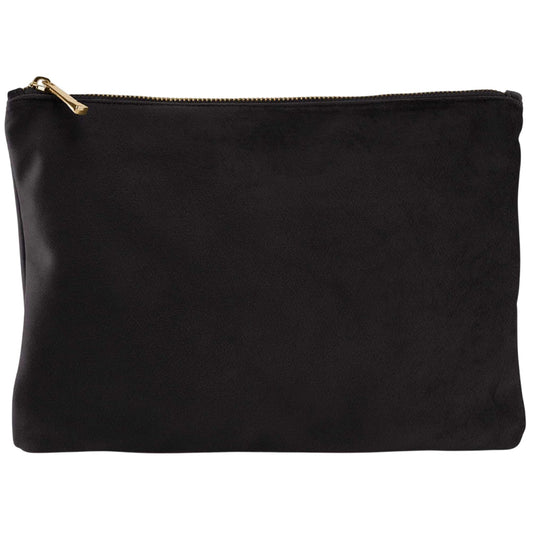 Black Onyx - Front - Bagbase Plain Velvet Pouch