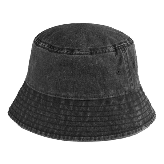 Vintage Black - Front - Beechfield Unisex Adult Vintage Bucket Hat