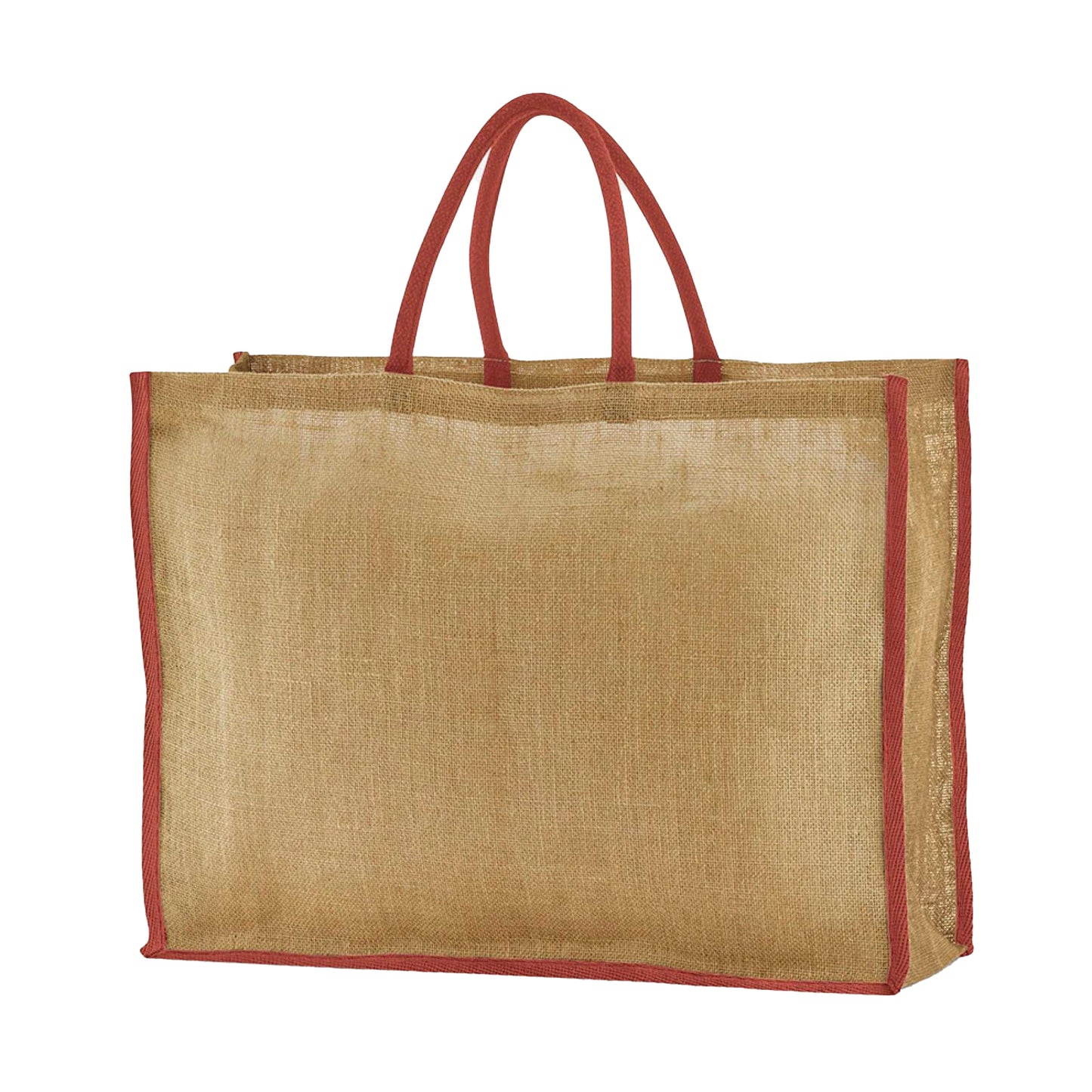 Natural-Orange Dusty - Back - Westford Mill Market Starched Jute Tote Bag