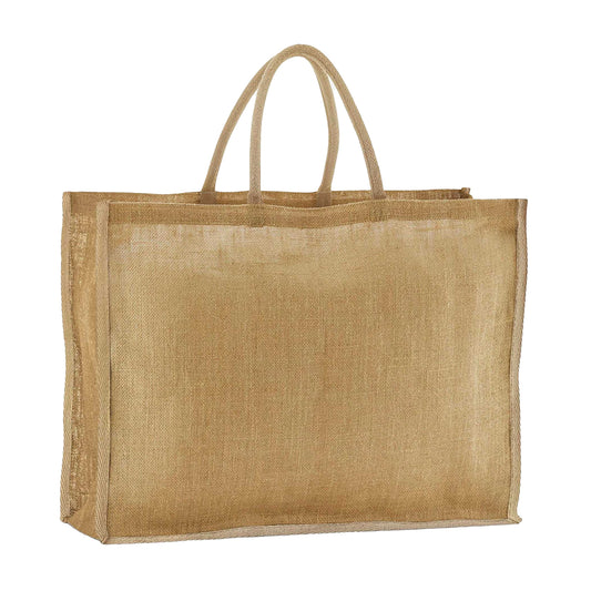 Natural - Front - Westford Mill Market Starched Jute Tote Bag