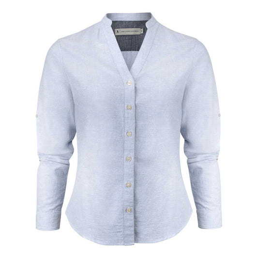 Light Blue - Front - James Harvest Womens-Ladies Townsend Shirt