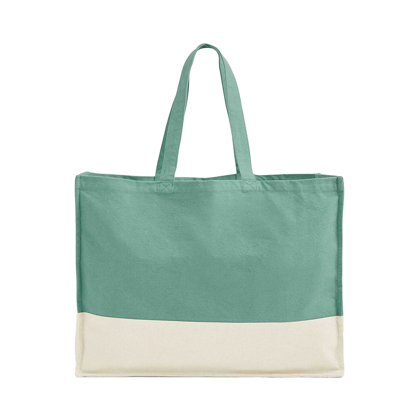 Sage Green-Natural - Back - Westford Mill EarthAware Contrast Organic Tote