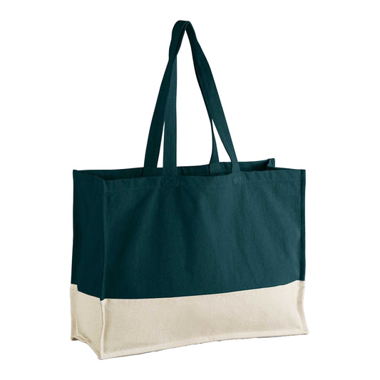 Dark Marine-Natural - Front - Westford Mill EarthAware Contrast Organic Tote