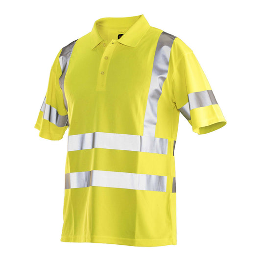 Hi Vis Yellow - Front - Jobman Mens High-Vis Polo Shirt