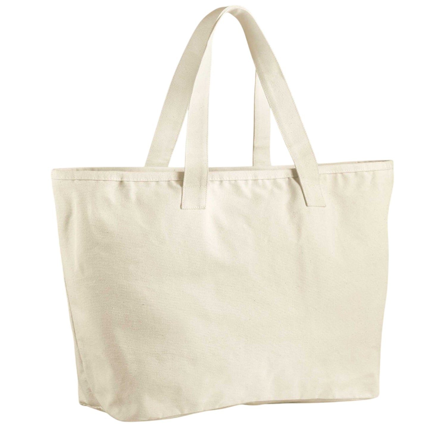 Natural - Back - Westford Mill Cotton Heavy Duty Tote Bag