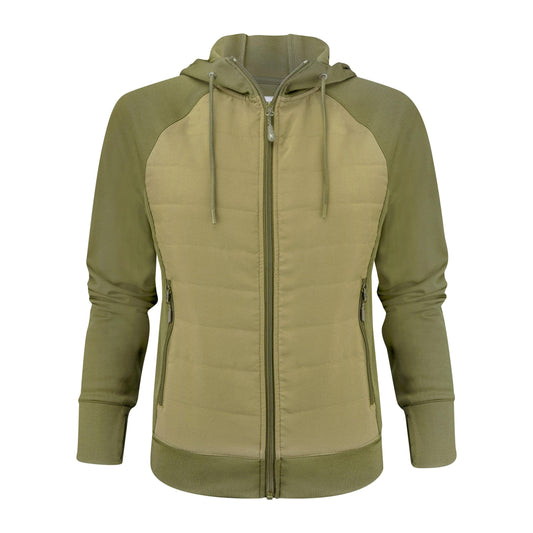 Black - Front - James Harvest Womens-Ladies Keyport Hooded Hybrid Jacket
