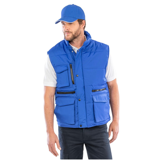 Black - Front - WORK-GUARD by Result Mens Lance Ripstop Body Warmer