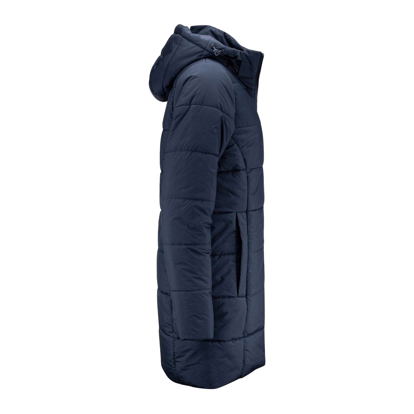 Navy - Side - James Harvest Womens-Ladies Nordmont Long Jacket