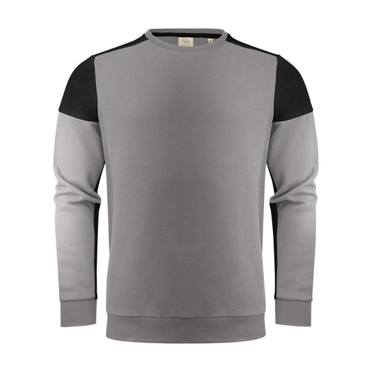 Anthracite-Black - Front - Printer PRIME Mens Contrast Crew Neck Sweatshirt